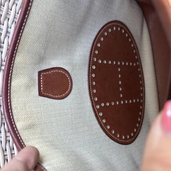 Authentic Hermes Toile Swift Evelyne PM leather brown crossbody bag RARE - Picture 10 of 16